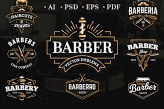 design a unique, luxury, minimal, barber shop logo