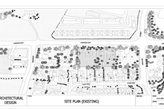 create a detailed site plan sitemap architectural sketch with city permit stamp