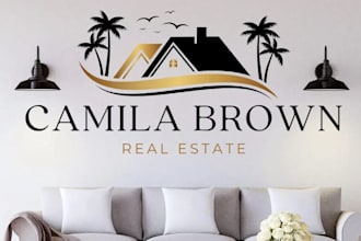 draw modern real estate and financial logo for you brand