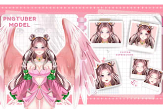 draw custom pngtuber model vtuber anime character live2d vtuber model design
