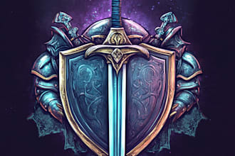design a custom fantasy, rpg, sci fi animated game logo