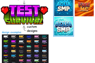 create minecraft server and smp logo, banners, icons