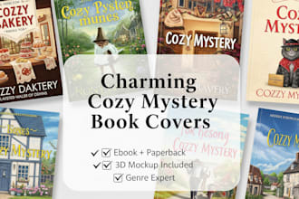 design a charming and affordable cozy mystery book cover