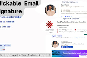 create a professional, clickable HTML email signature for outlook or gmail