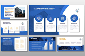 design modern powerpoint presentation, investor pitch deck, canva google slide