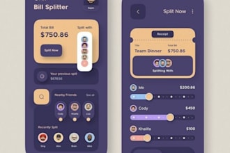 build bill split app, expense tracker app, fintech app, wallet app, payment app