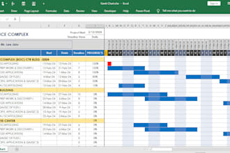 create gantt chart, raci matrix, evm schedule, and wbs in ms excel or ms project
