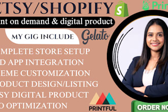 print on demand shopify or etsy store with printful and printify