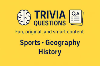write original trivia questions and quiz content for your app or event