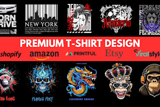 design unique pod graphics for etsy, amazon merch, redbubble