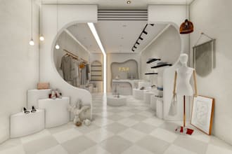 provide interior design solution for cafe coffee shop retail store offices