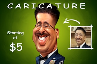 draw a realistic caricature cartoon portrait from your photo