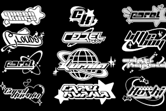 create y2k clothing logo type for your brand in 24 hours for your business