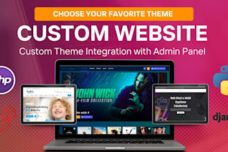 integrate any corporate website theme with a custom admin panel using PHP python