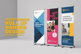 do retractable, roll up or pull up, billboard, backdrop, sign, banner design