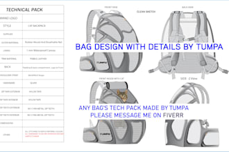 design bag with tech pack