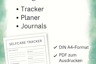 ich erstelle dir individuelle PDF vorlagen mit canva  tracker planer etc