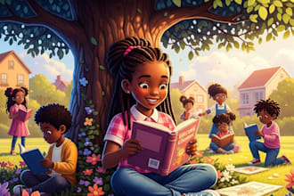 draw african american children book illustrations