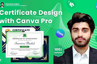 design certificate, diploma, or award in canva pro
