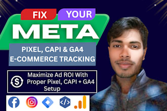 fix all and setup facebook pixel conversion API, ga4 server side tracking by GTM