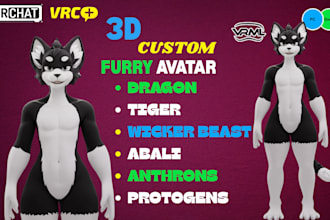 create or edit detailed animaze nsfw fursona vrchat avatar ffix vseeface vtube
