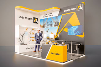 design 3d exhibition stands, trade show booths, kiosks,interior exterior render