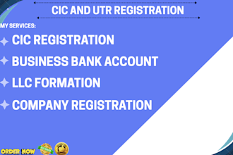 do cic and utr registration, utr bank account, vat registration, UK ltd