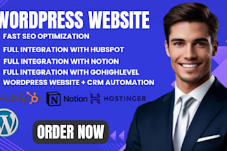build or redesign wordpress sites using godaddy ionos bluehost CRM integration