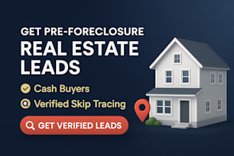 give pre foreclosure real estate leads cash buyer with skip tracing