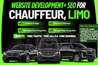 seo chauffeur companies limo and taxi company web development for chauffeur