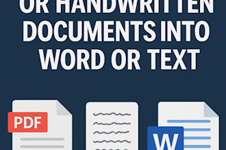 retype your PDF, image, or handwritten documents into word or text
