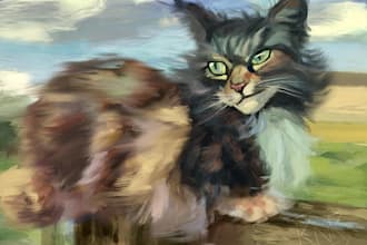 paint portrait illustrations of your pet