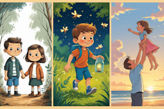 make children picture book illustration, children picture book