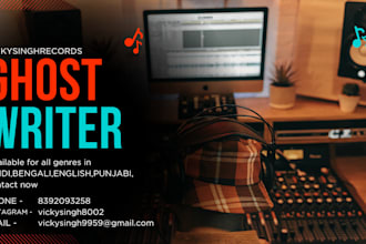 be your indian rap ghostwriter for hooks verses and full songs in hindi english