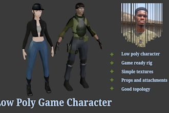 model 3d low poly character for games, web or animation
