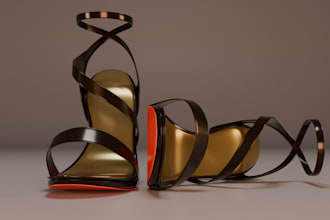 design stunning 3d high heel shoes for fashion brands