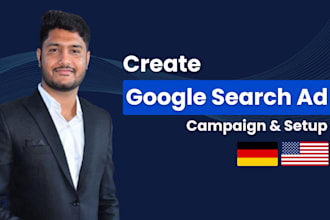 setup google search ad campaign in german and english