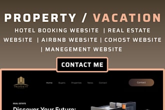 build property management, vacation rental, hotel booking website with wix or wp