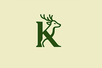 design an elegant and powerful deer logo for your brand or business
