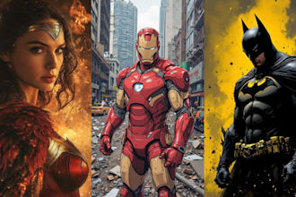 draw superhero cartoon character marvel comic character fantasy anime comic