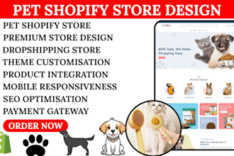 build a profitable pet shopify store pet dropshipping website pet care website