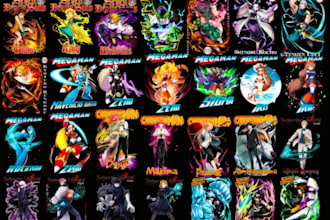675 png halftone pack anime for dtf dtg