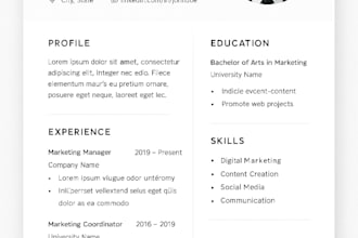 design a beautiful and modern resume for you