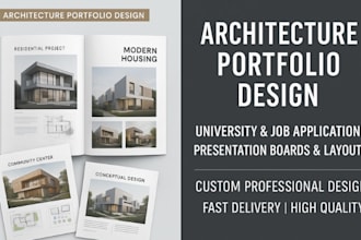 create a professional architecture portfolio and presentation for job or school