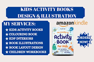 design kids activity handwriting workbook worksheets kdp interior illustration