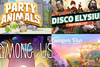 do steam capsule game art illustration banner character design game assets