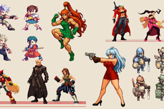 create pixel art character pixel sprite sheet animation 2d game art rpg maker