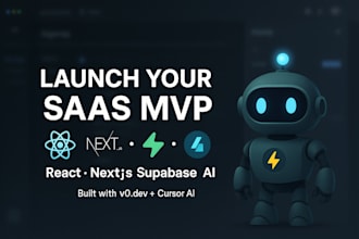 build saas mvp with react next js supabase, lovable ai bolt new v0 cursor ai