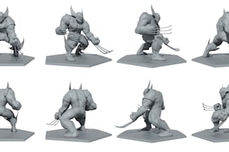 do 3d comic hero,cartoon sci fi characters, chibi miniatures,fan art figure, toy