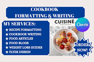 create healthy cookbook recipe book writer design food blog, cookbook formatting